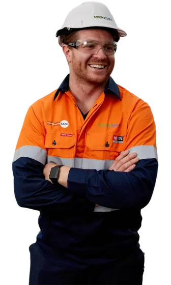 Hydro worker at dam